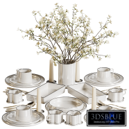 Table Setting Set With Bouquet 04