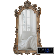 Classic Luxurious Full-Length standing Floor Mirror in Carved Frame