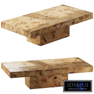 Coffee table made of wood with burl (Dune Burlwood)