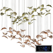 DIY Floating Glass Leaf Chandelier