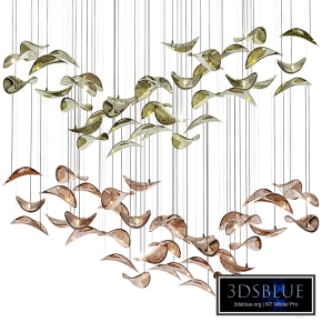 DIY Floating Glass Leaf Chandelier