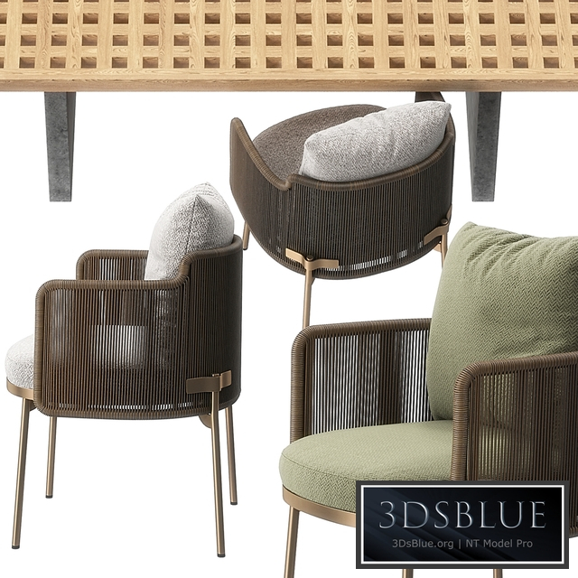 Tape chair Quadrado table by Minotti