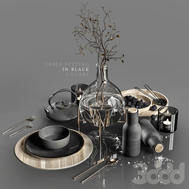 Table setting in black colors 2