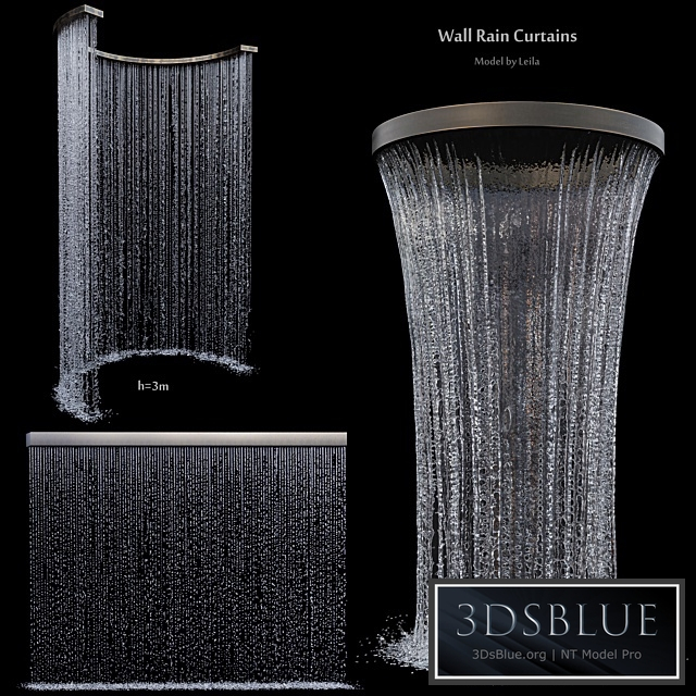 Wall rain curtain waterfall