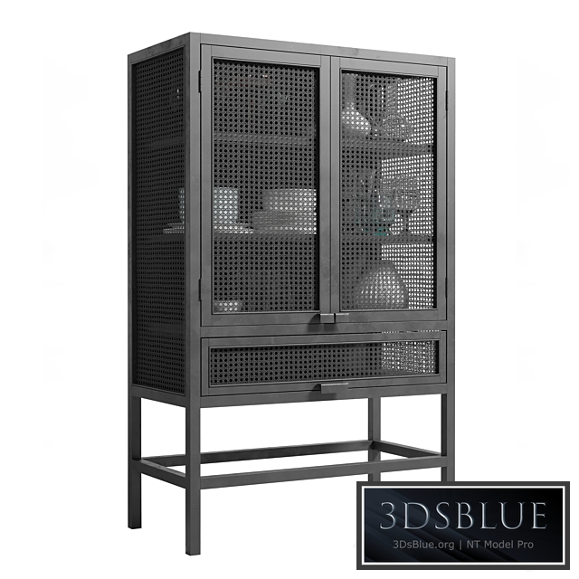 Image showcasing Nordal Merge Cabinet_Rattan_Natural wardrobe