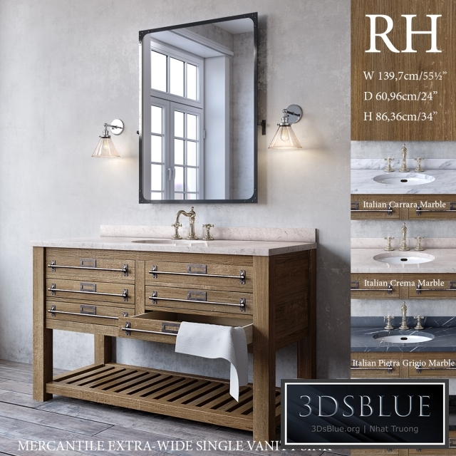 MERCANTILE EXTRAWIDE SINGLE VANITY SINK