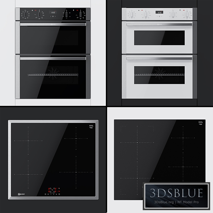 Neff - dual ovens J1ACE2HN0B, J1ACE2HW0B and cooking surfaces T36BB40N