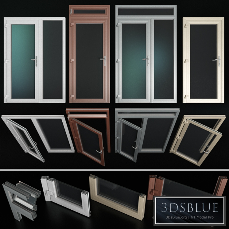 Stained aluminum doors / Stained aluminum doors