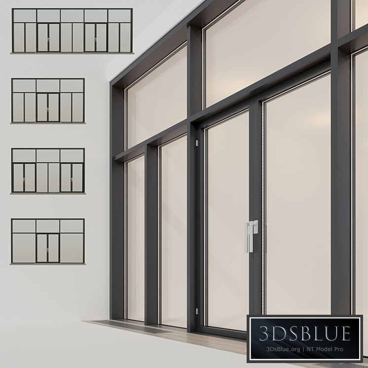 Panoramic glazing. Stained glass window 20