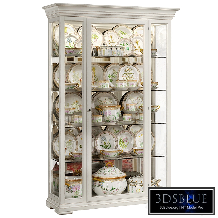 Classical display cabinet with porcelain table service