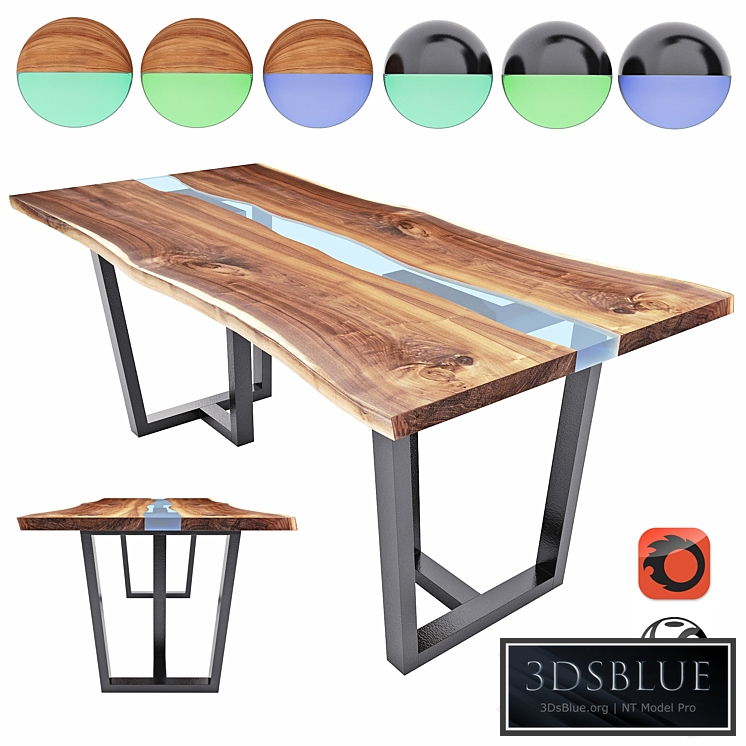 Slab table - river