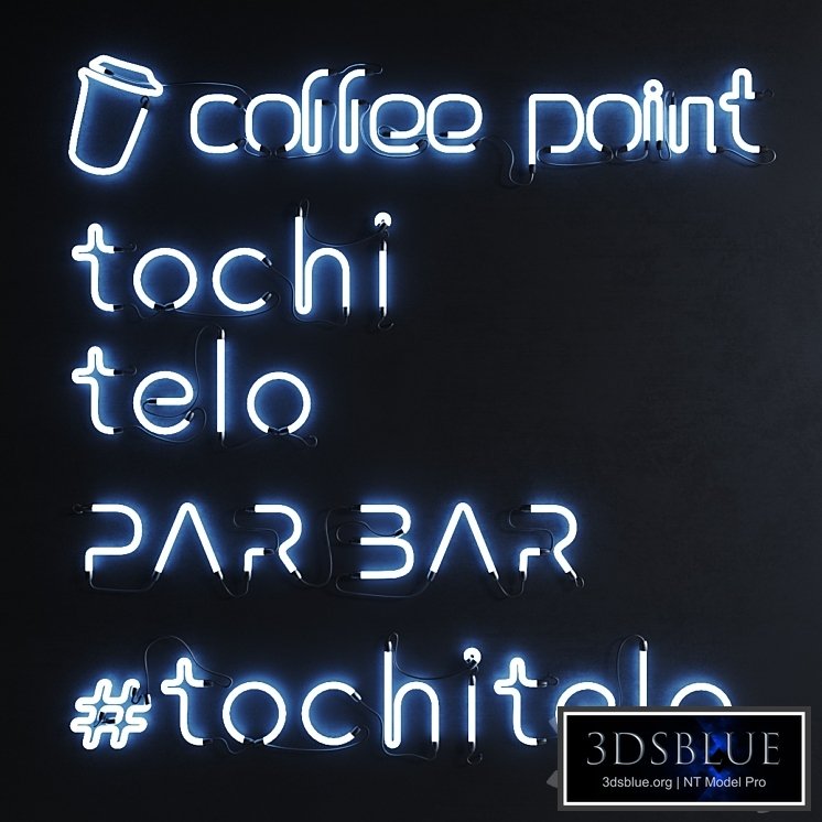 Neon Set of neon logos