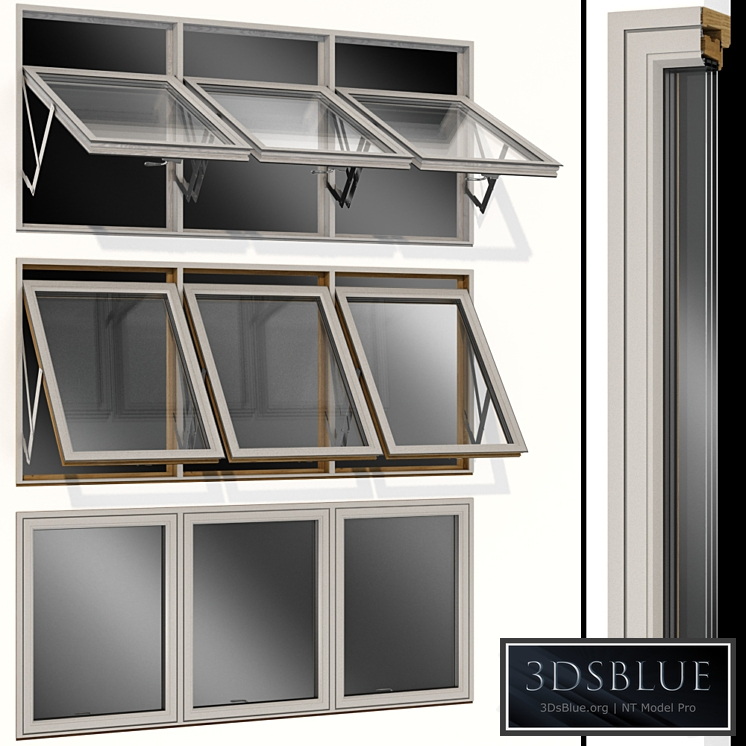 Top swing hinged wooden metal window 0102