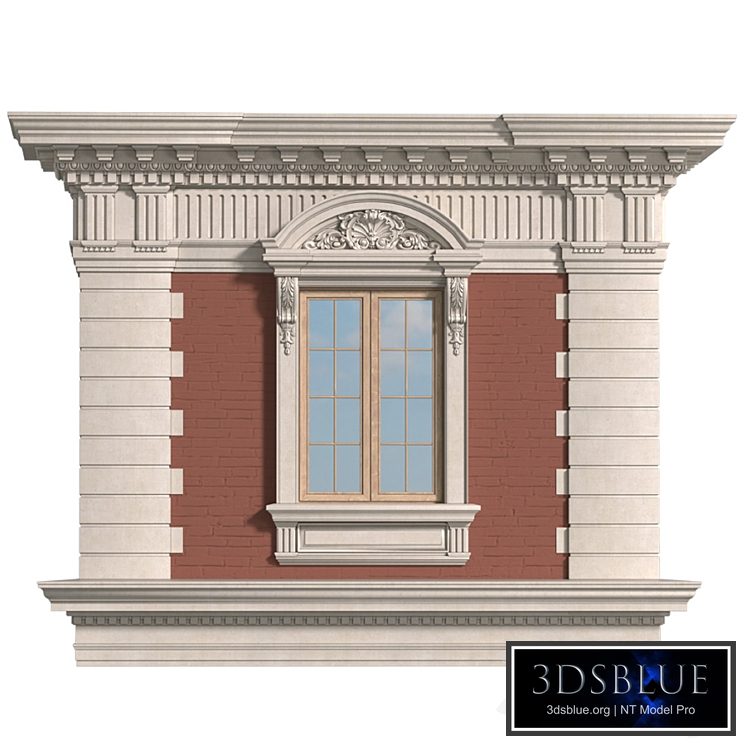 Classic facade with rusticated stone. Fasad classical