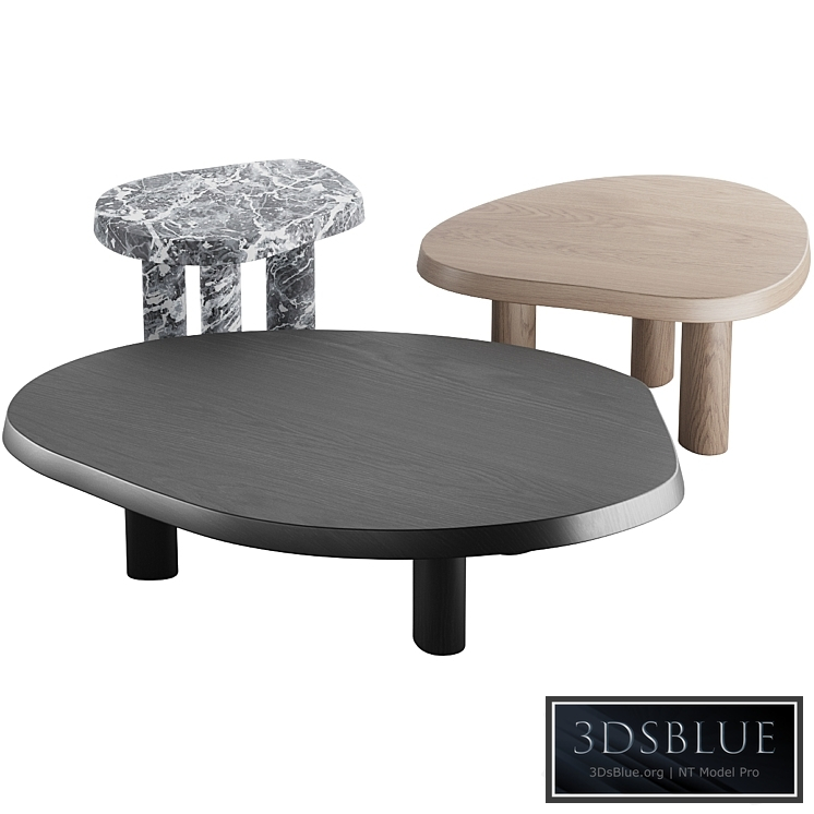 013 L Series Marble Wood Coffee Table