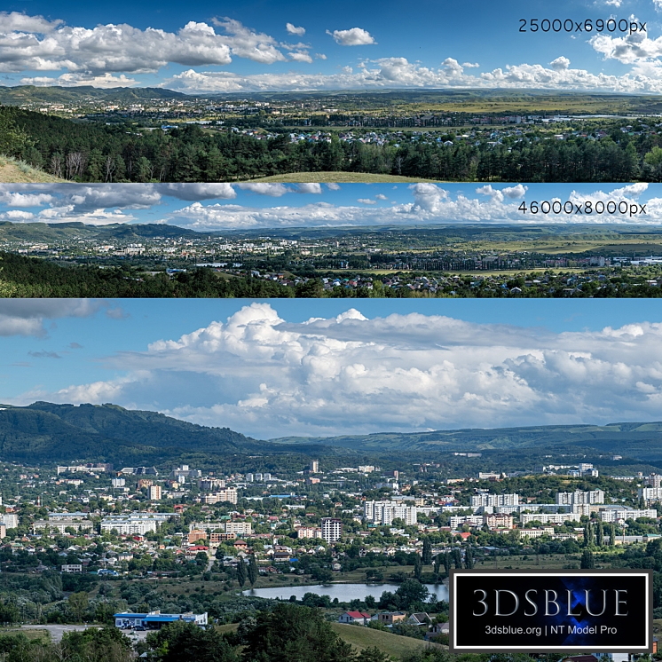 Panoramas of the city in the mountains. Kislovodsk