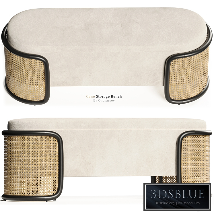 Crate & barrel - Anaise Cane Storage Bench