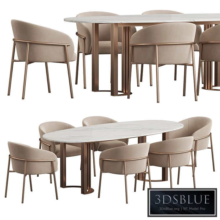 Hudkoff Lord table Rimo chair Dining set