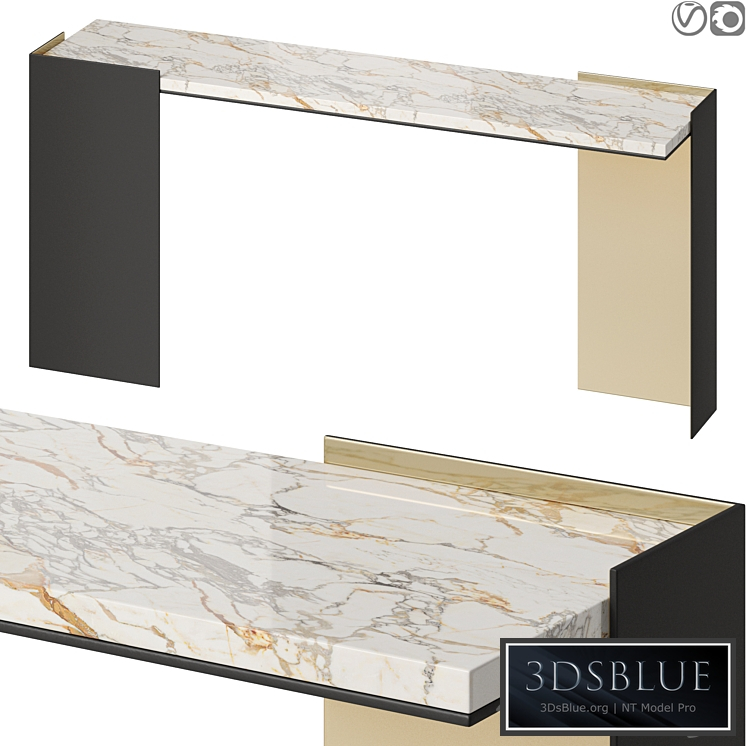 Baker Wrap Console Marble Top