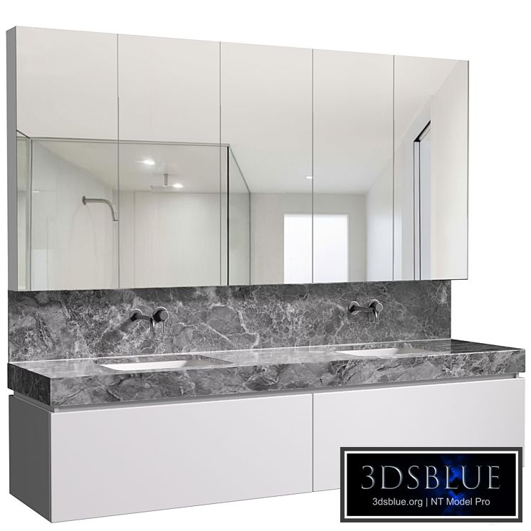 Bathroom Cabinets with washbasins in modern style. Bathroom furniture.