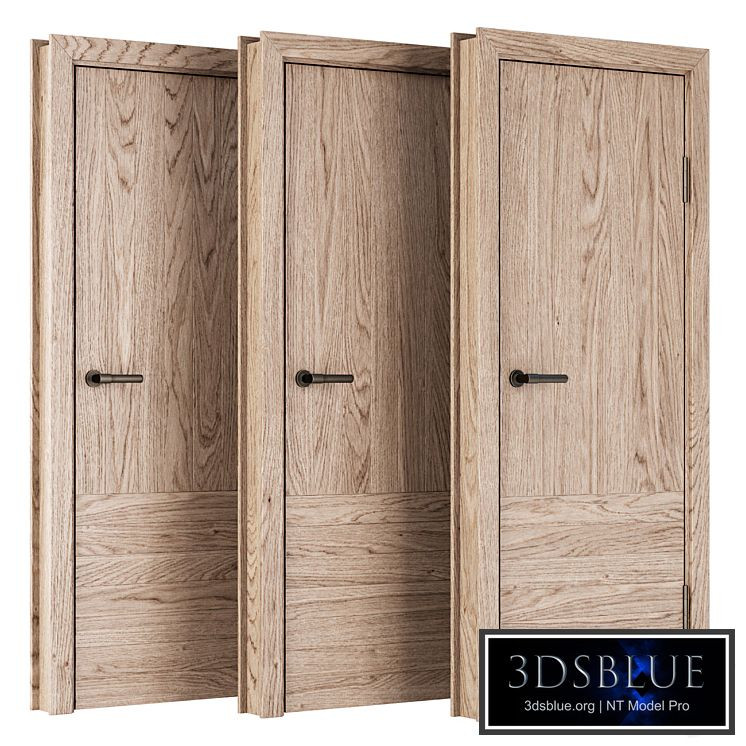 Wooden Door Set V13 / Interior and Exterior door set