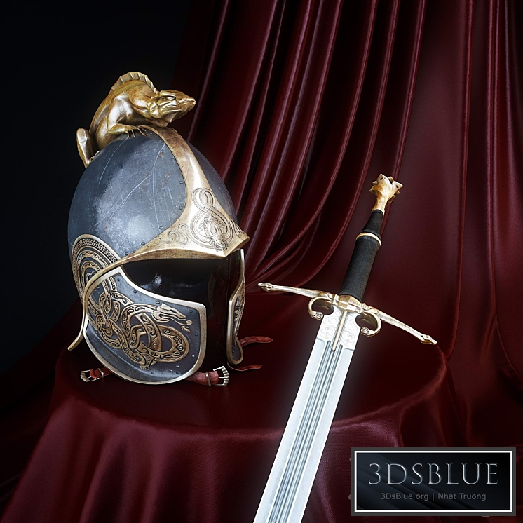 helmet and sword