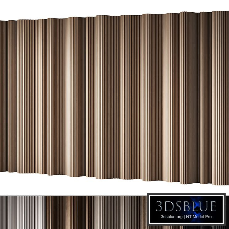 434 wall composition 15 wave fluted wood Reeded Panels 02