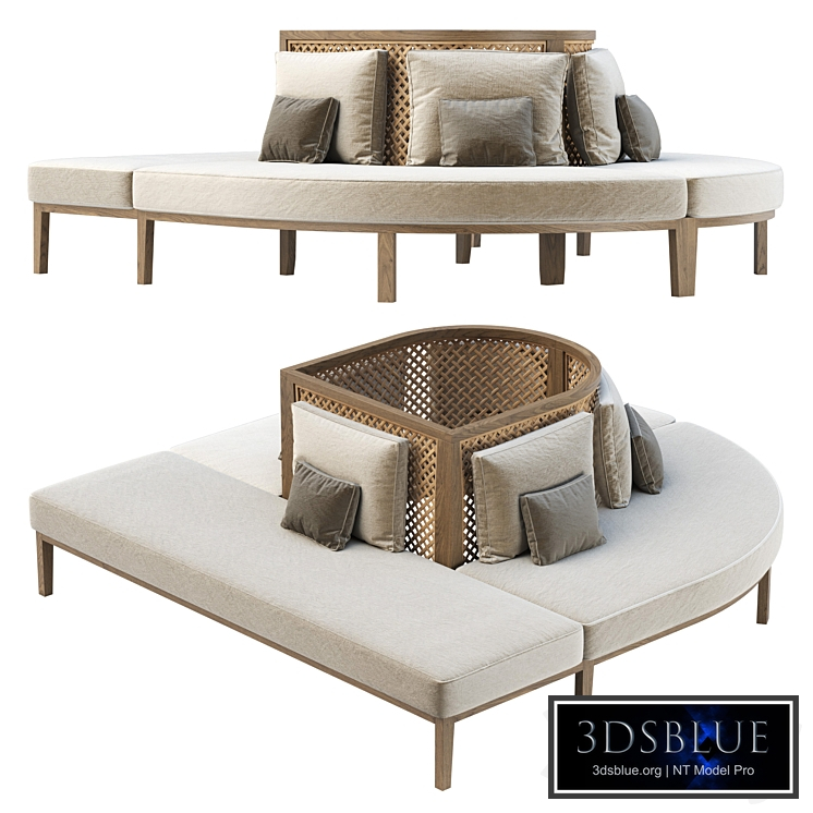 Karen round restaurant sofa LR by Bpoint / Semicircular rattan ...