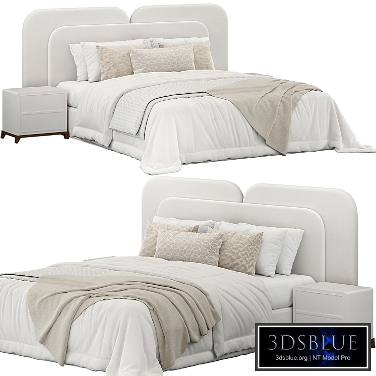 Rounded Upholstered Headboard bed