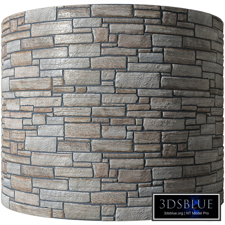 Decorative facing wild rubble stone rock masonry