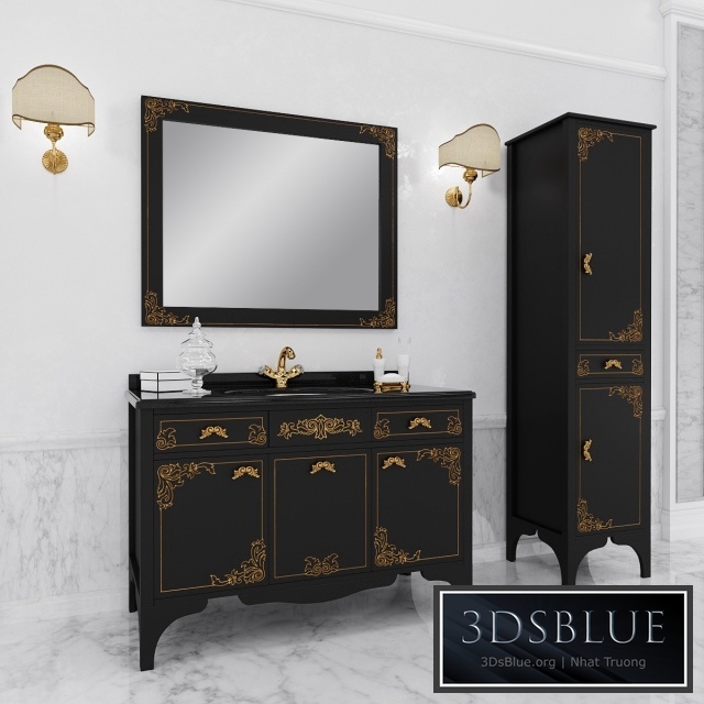 Bathroom furniture &quot;Alice - Laccato nero oro&quot;
