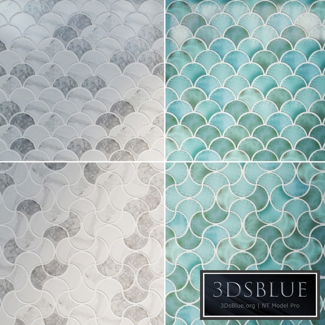 2 Fishscale materials, two patterns (vray, corona)