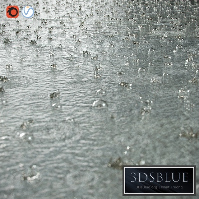 Splashes of raindrops
