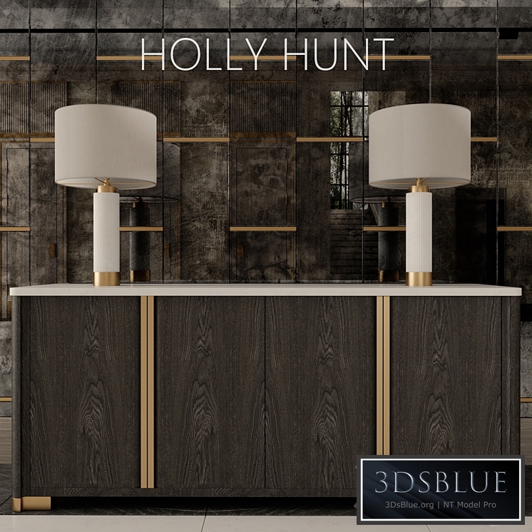dresser Holly Hunt, lamp HEATHFIELD &amp; Co, mirror panels