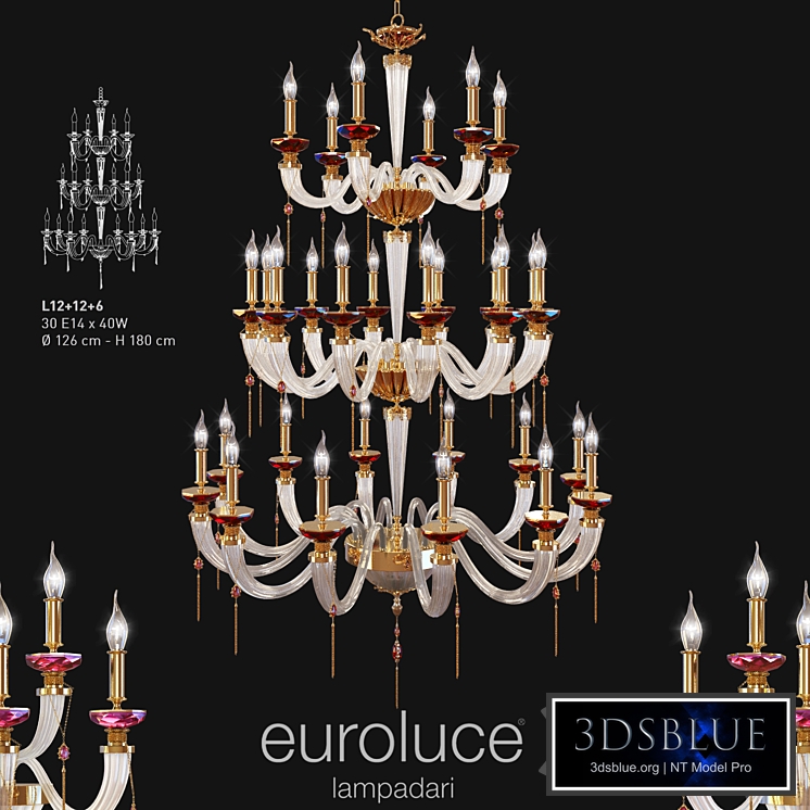 Chandelier JULIENNE Clear L12 + 12 + 6