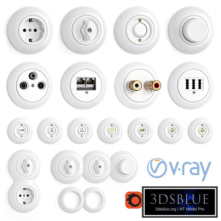 Switches and sockets THPG Porcelain