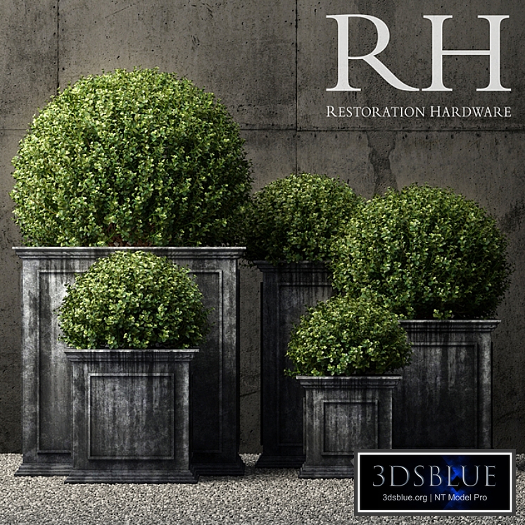 Restoration Hardware estate zinc framed panel planters
