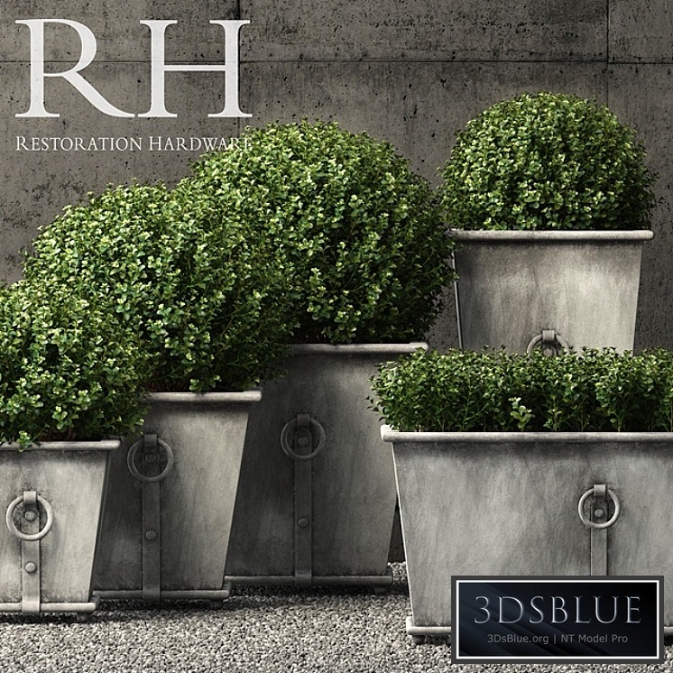 Restoration Hardware estate zinc ring square planters