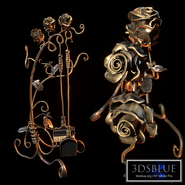 Forged a set of fireplace