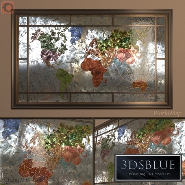 Stained Glass World map (World Map stained-glass window)