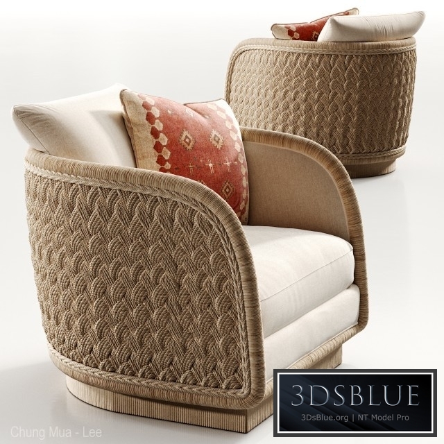 Mcguirefurniture LAURA KIRAR COASTAL BRAIDED SWIVEL LOUNGE CHAIR