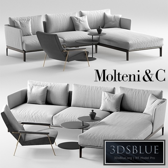 Molteni Chelsea sofa, Molteni d153 armchair