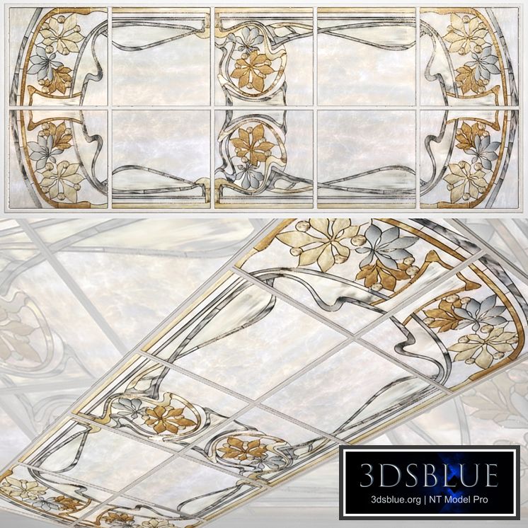 Ceiling stained-glass window Art Nouveau