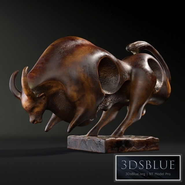 Modern Bronze Bull Sculpture