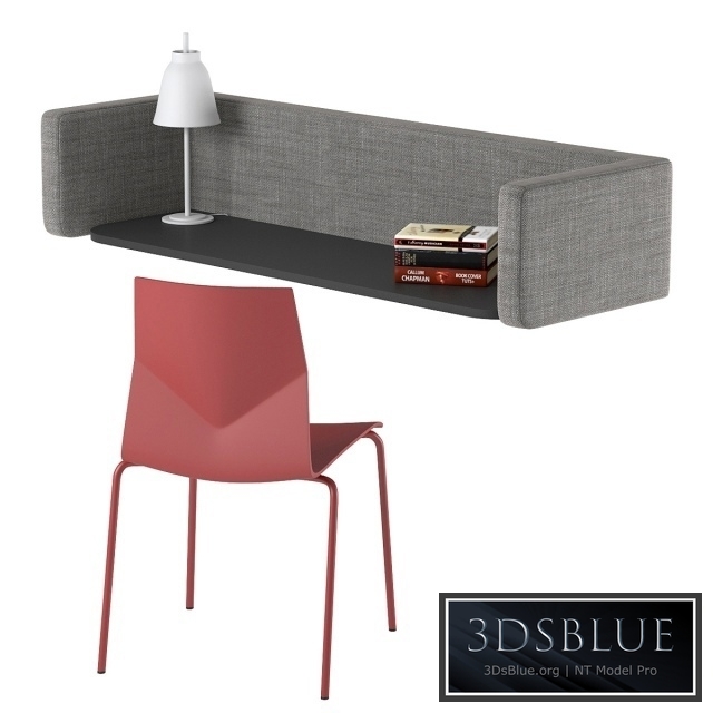 Desk and chair FourUs Wall Pod