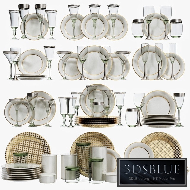 Classic glasses and dishes