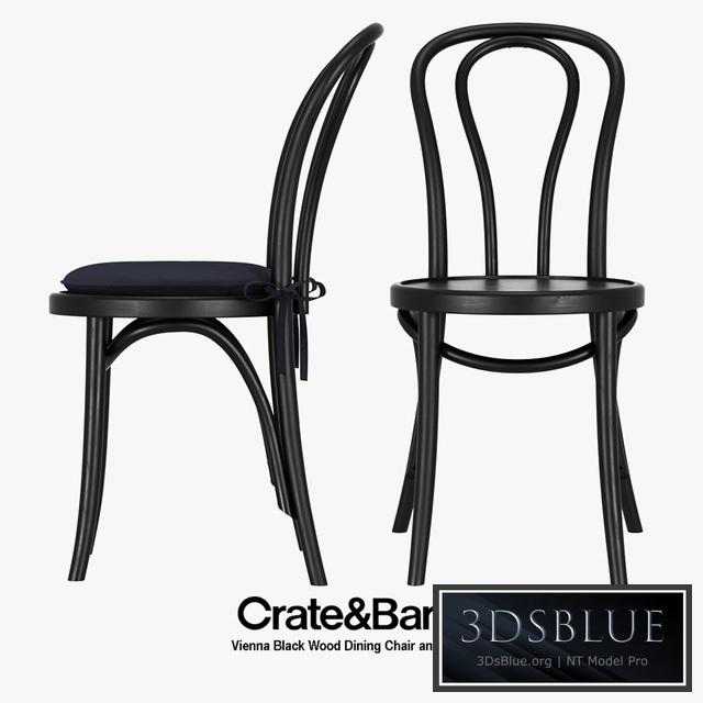 Crate & Barrel - Vienna Black Wood Dining Chair