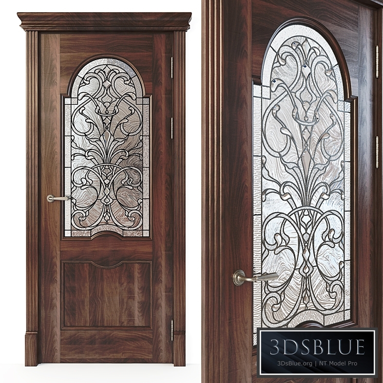 Door with stained glass