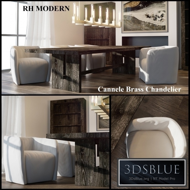 Cannele Brass Chandelier RH MODERN