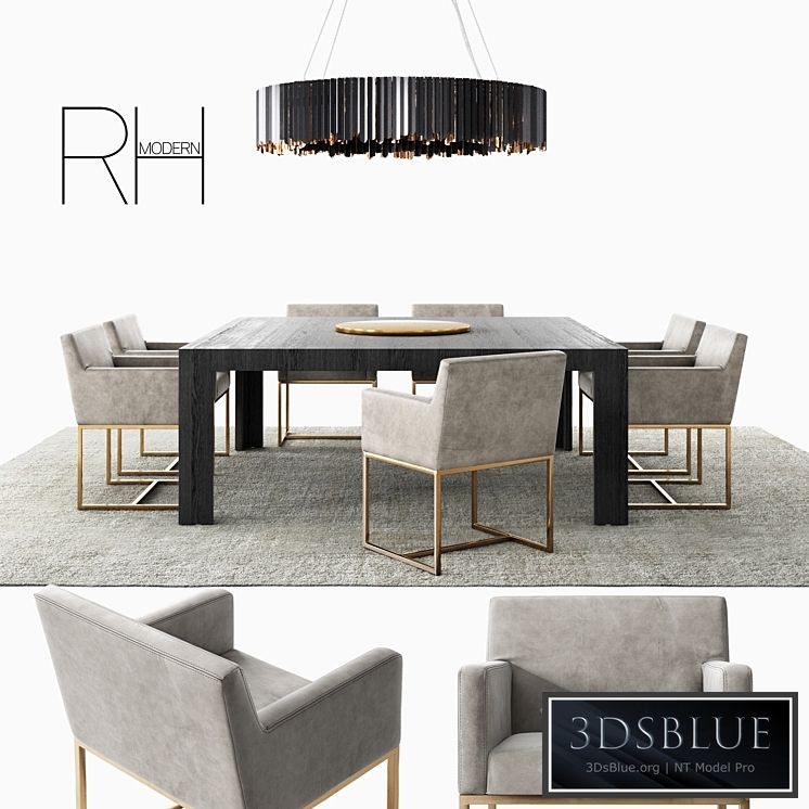 RH Emery Track Dinning Set